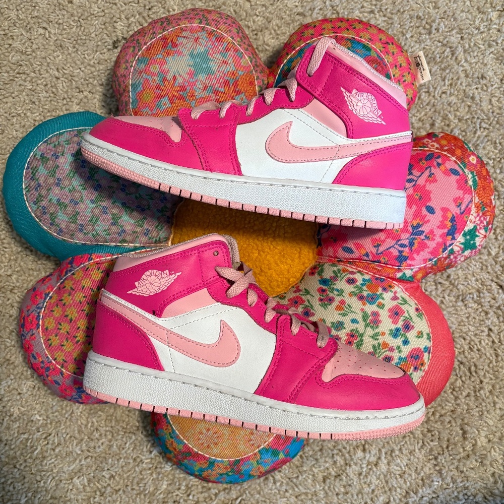 Pink Air Jordans - Size Y4